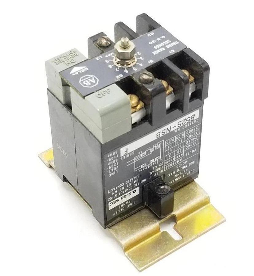 Used ALLEN-BRADLEY 852S-NSB SOLID STATE TIMER SER F, 0.5-30SEC, 852SNSB