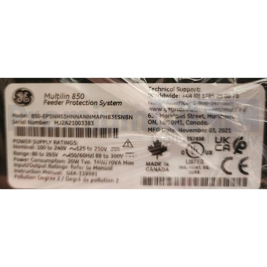 GE MULTILIN 850 RELAY FEEDER PROTECTION RELAY 850-EP5NNS5HNNANNMAPHB3ESNBN NSMP