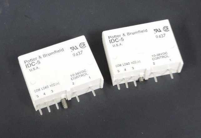 Used LOT OF 2 POTTER & BRUMFIELD IDC-5 INPUT MODULES 10-36VDC, IDC5