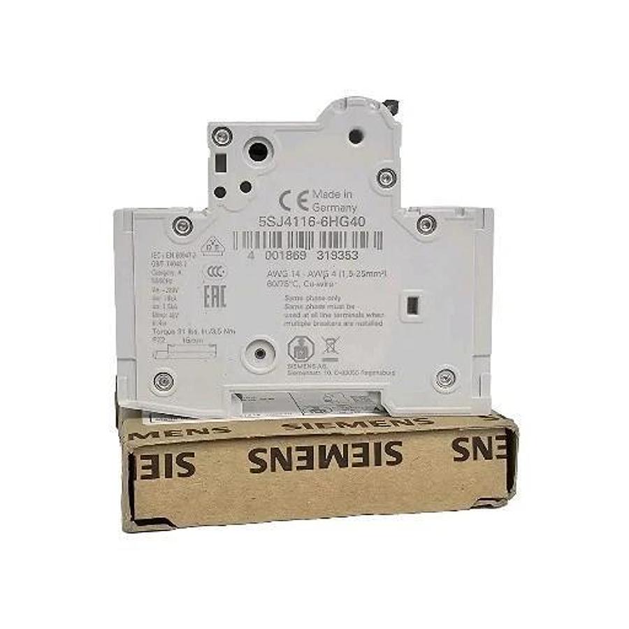 Used NIB SIEMENS 5SJ4116-6HG40 MINIATURE CIRUIT BREAKER 5SJ41166HG40 16A 1P