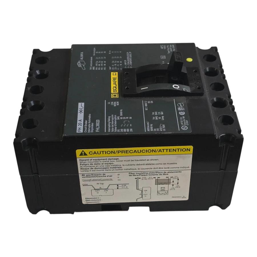 Square D FHL36020 Molded Case Circuit Breaker | 20A 3-Pole 600V F-Frame NSNP