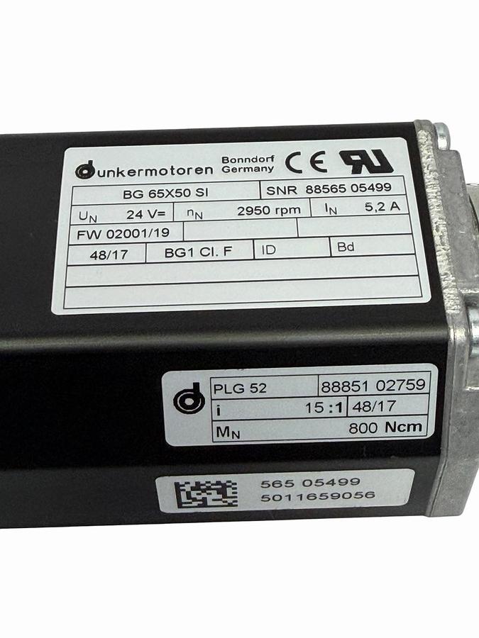 Used NEW DUNKERMOTOREN BG 65X50 SI BRUSHLESS SERVO MOTOR 24V 2950 RPM 5.2A