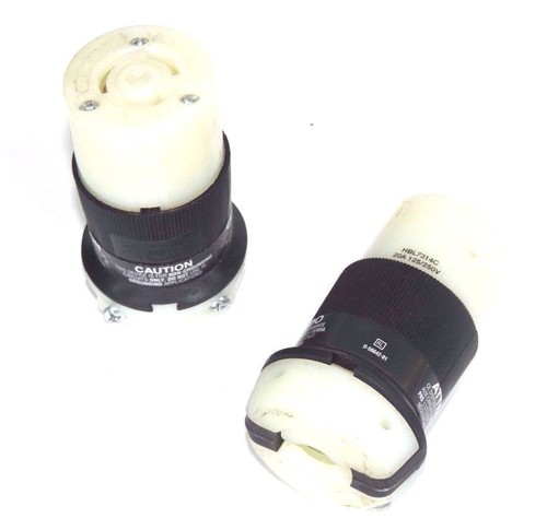 Used LOT OF 2 HUBBELL HBL2423 FEMALE TWIST-LOCK CONNECTORS 20A 250VAC