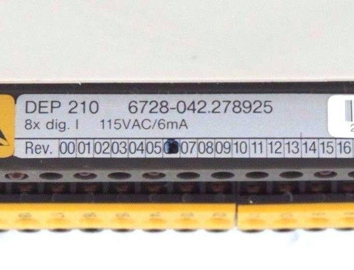 Used AEG MODICON MODEL DEP 210 INPUT MODULE 8 POINT 115VAC 6728-042.278925 REV 6