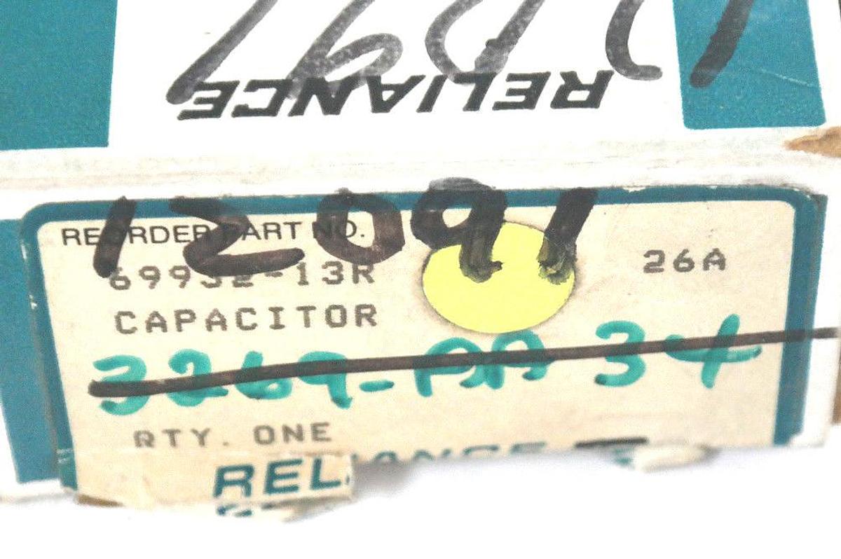 Used NIB RELIANCE ELECTRIC 69932-13R CAPACITOR 26F6808 FC, 26A, 0.5uF, 480VAC, 1000HZ