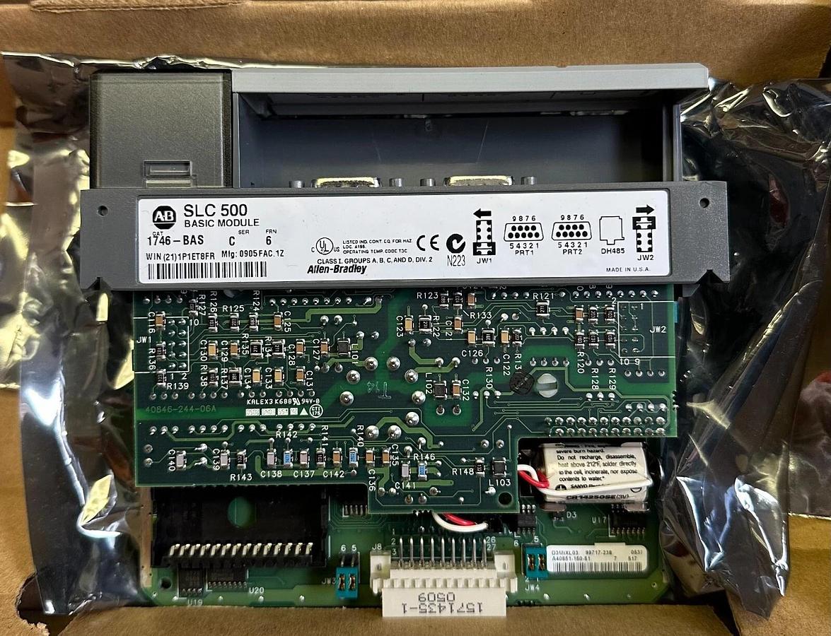 NEW ALLEN BRADLEY 1746-BAS /C SLC 500 BASIC MODULE 2-PORT DH485 1746BAS