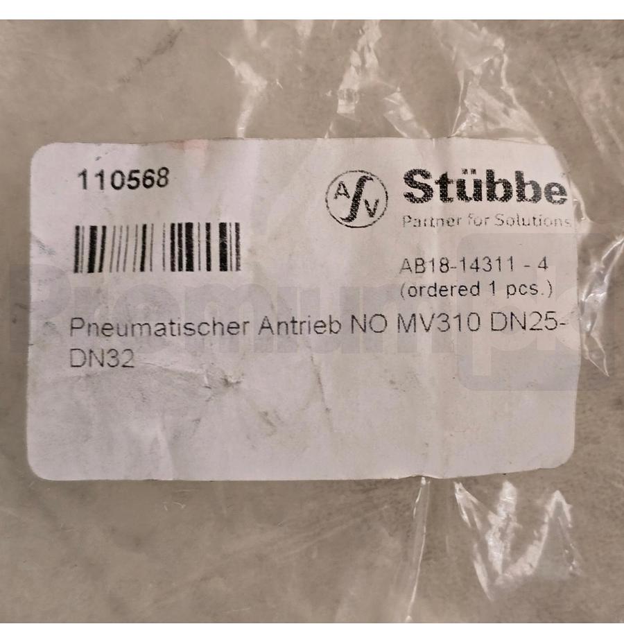 Used Stubbe Dynasafe MV310 N/O DN25-DN32 Pneumatic Valve Actuator 110568 MV310-NO NEW