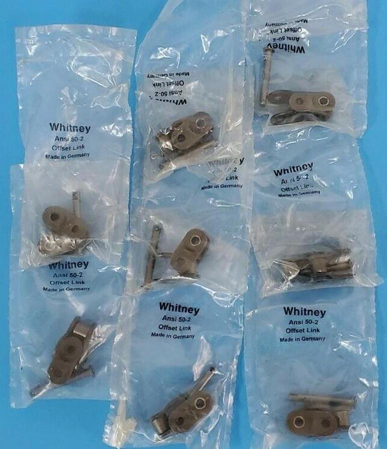 Used LOT OF 8 NEW WHITNEY CHAIN ANSI 50-2 OFFSET CHAIN LINKS