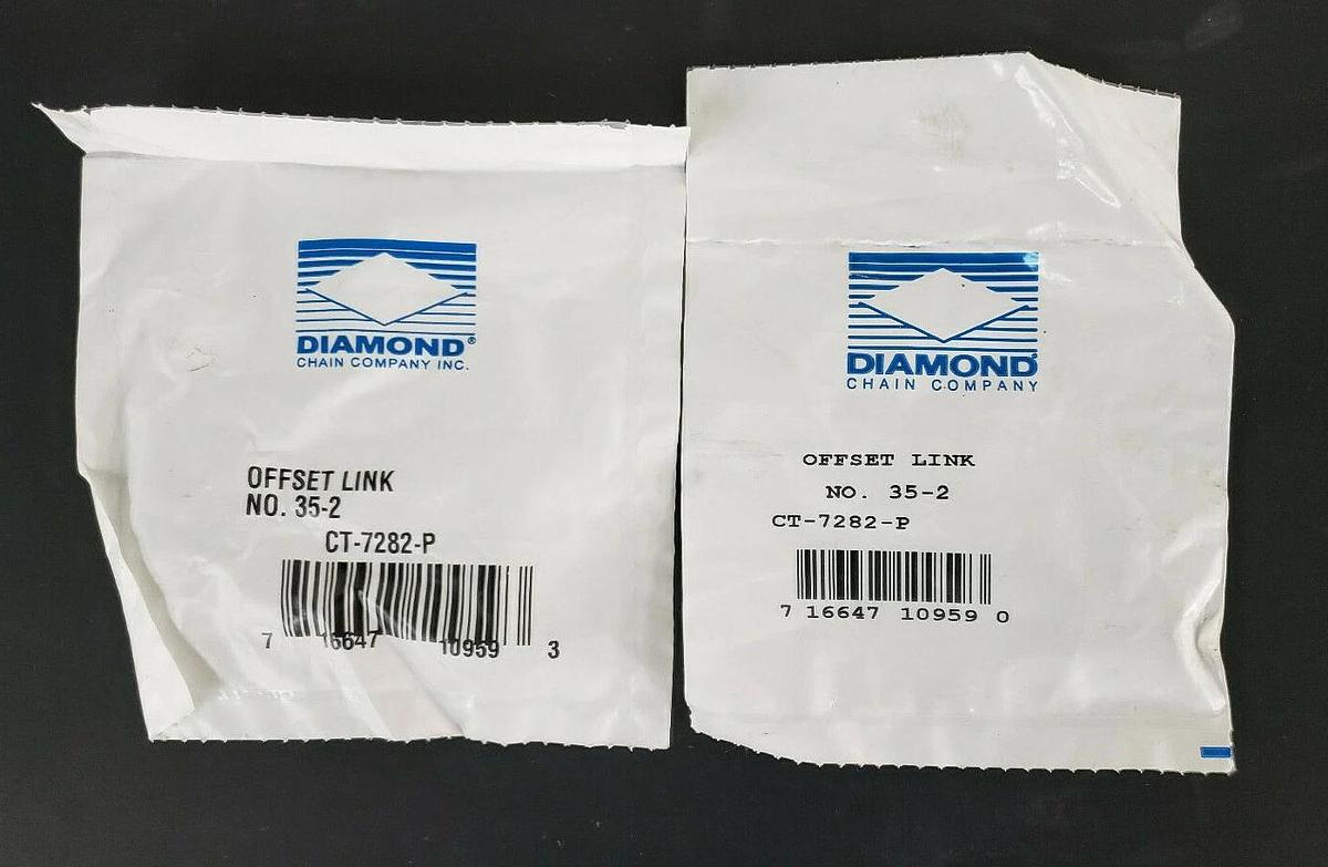 Used LOT OF 2 NEW DIAMOND CT-7282-P OFFSET CHAIN LINKS NO. 35-2 CT7282P
