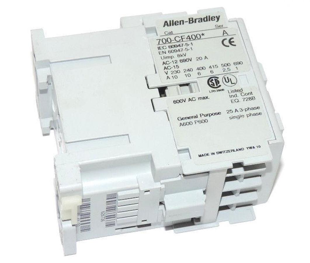 Used ALLEN BRADLEY 700-CF400 CONTROL RELAY 700-CF400* SER. A 700-CF400*, 110/120V