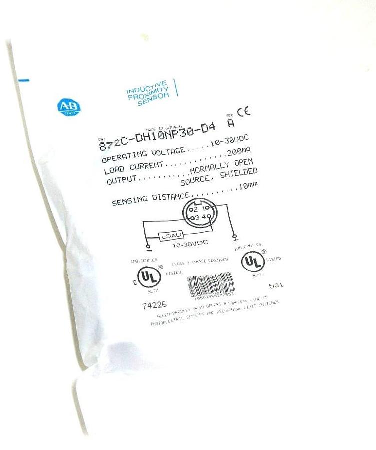 Used NIB ALLEN BRADLEY 872C-DH10NP30-D4 INDUCTIVE PROXIMITY SENSOR SER A 10-30VDC