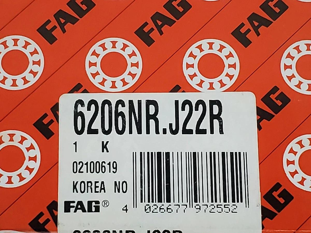 Used LOT OF 2 NIB FAG 6206NR.J22R BALL BEARINGS 6206NR