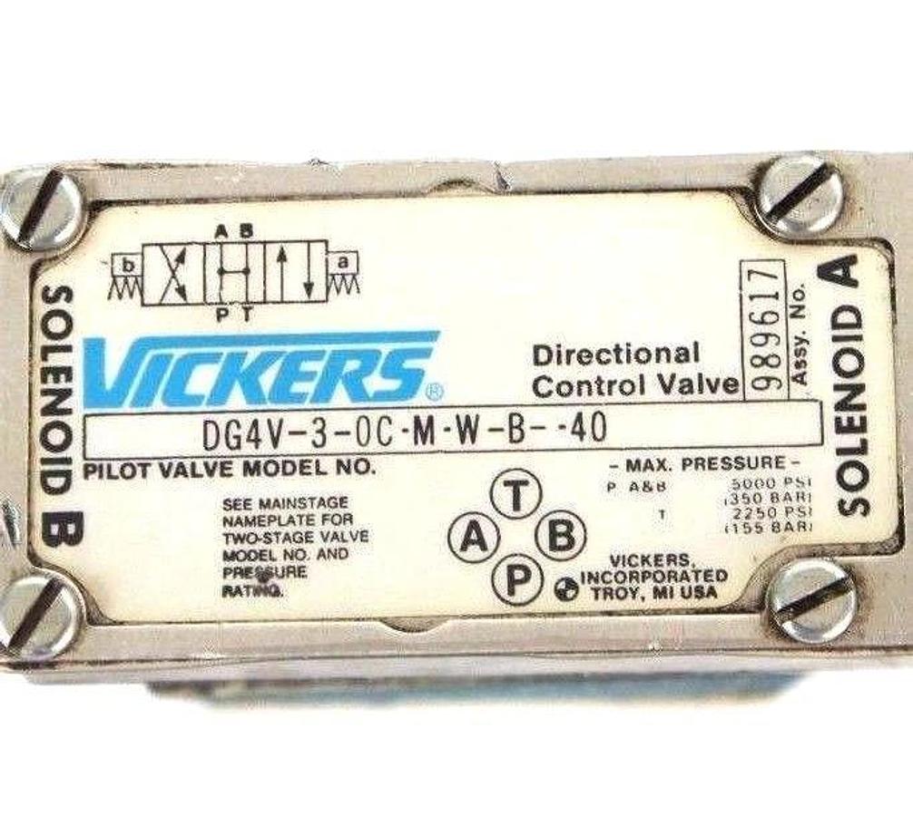 Used VICKERS DG4V-3-0C-M-W-B-40 DIRECTIONAL CONTROL VALVE PILOT