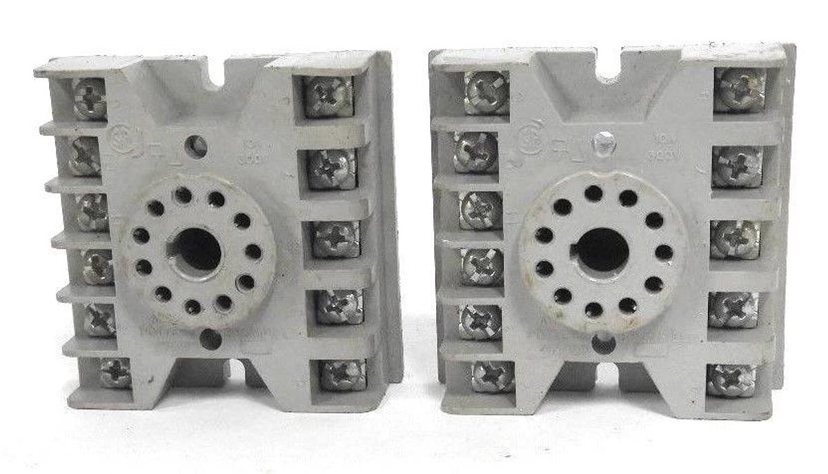 Used LOT OF 12 POTTER & BRUMFIELD 27E123 RELAY SOCKETS 10A, 300V