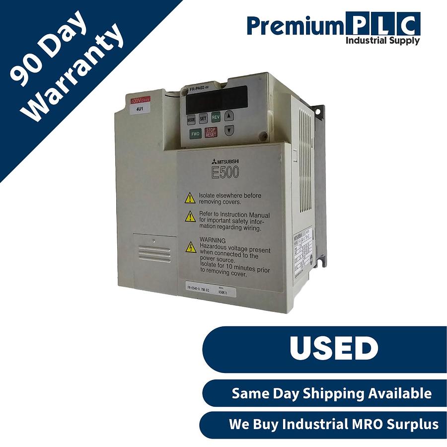 Used USED MITSUBISHI ELECTRIC FR-E540-0.75K-EC FREQROL FR-E500 VFD/VSD .75kW/1HP