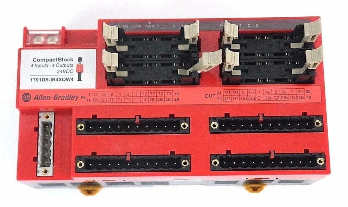 Used ALLEN BRADLEY 1791DS-IB4XOW4 SER. A, REV. A01 DEVICENET COMPACT BLOCK 97309671