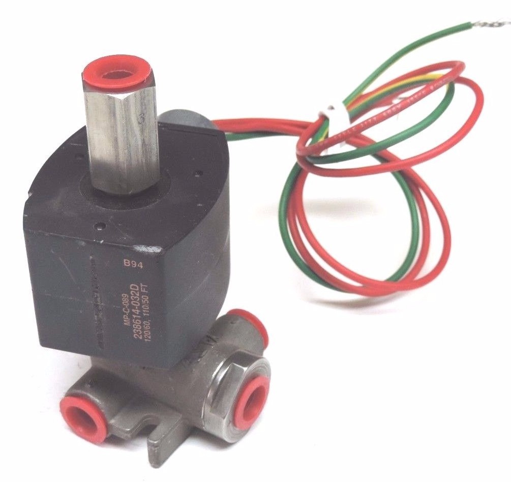 Used ASCO 238614-032D SOLENOID COIL MP-C-089 110/120V 50/60HZ W/ PILOT VALVE