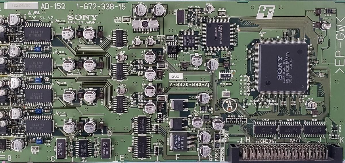 Used SONY AD-152 1-672-338-15 DIGITAL SURVEILLANCE VIDEO INPUT BOARD A-8320-890-A