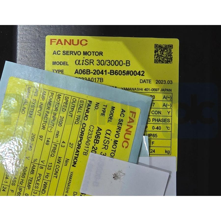 Used FANUC A06B-2041-B605#0042 aiSR 30/3000-B AC Servo Motor 4.3kW 2000RPM NSNP