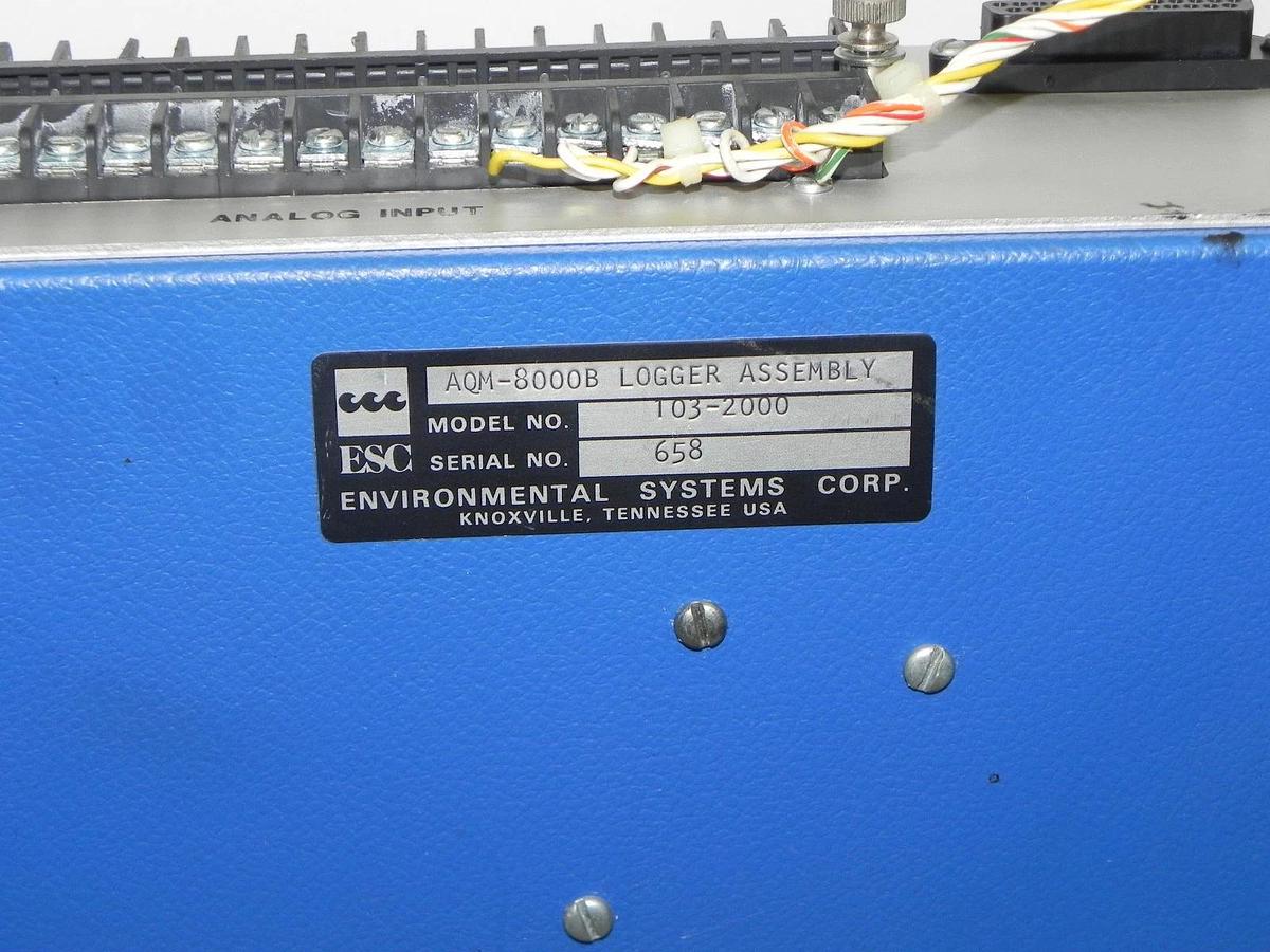 Used ENVIRONMENTAL SYSTEMS CORPORATION (ESC) AQM-8000B DATA LOGGER, MODEL 103-2000