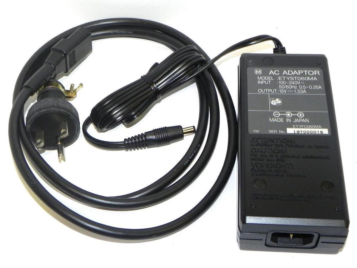 Used ZEROS ETYST060MA AC ADAPTOR INPUT: 100-240V~50/60HZ 0.5-0.25A OUTPUT: 15V 1.33A