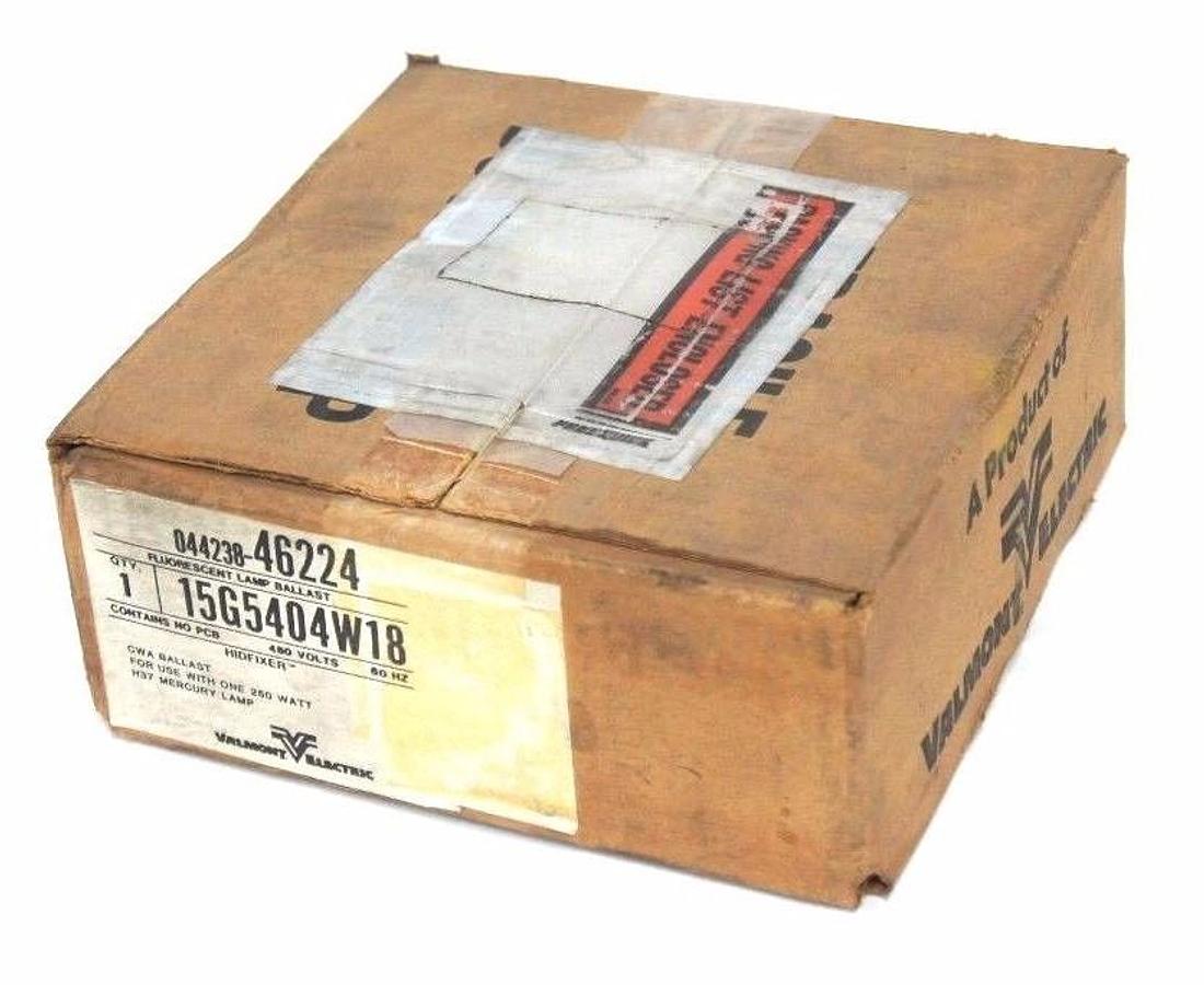 Used NIB VALMONT ELECTRIC 044238-46224 FLUORESCENT LAMP BALLAST, 15G5404W18 480V 60HZ