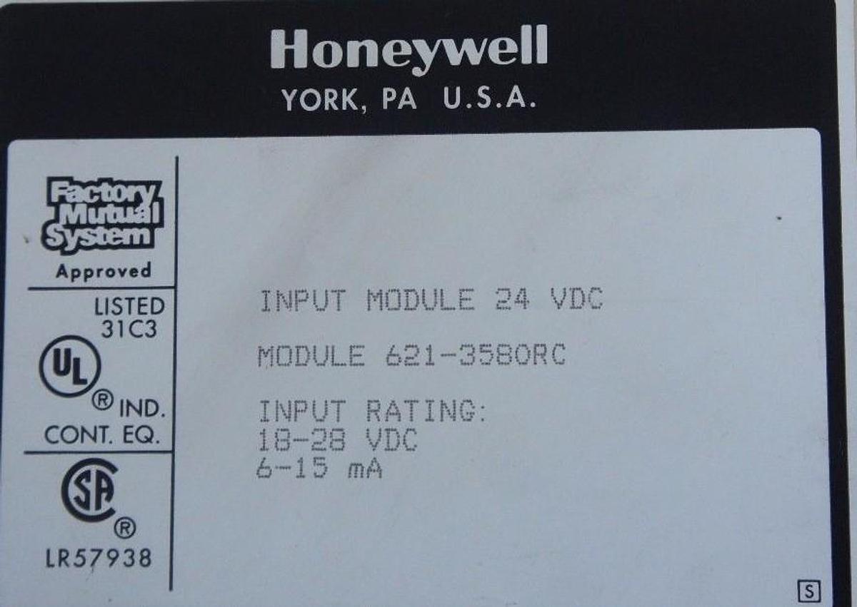 Used HONEYWELL 621-3580RC INPUT MODULE 6-15MA 24VDC 32POINT 6213580RC