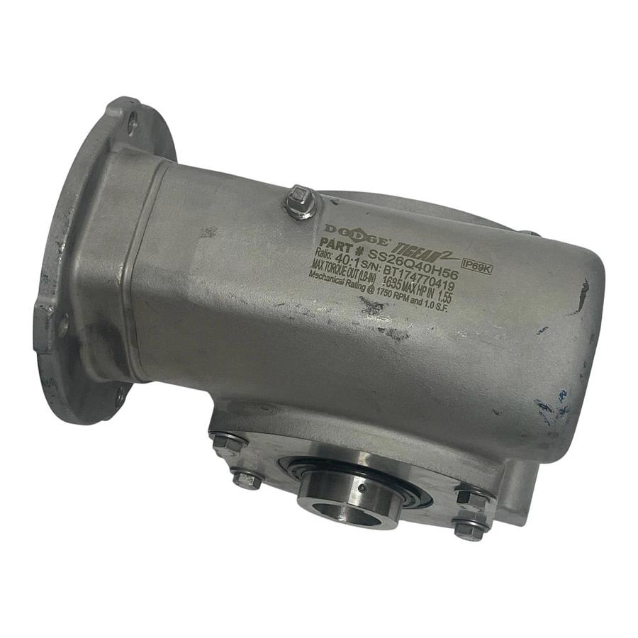 Dodge Tigear-2 SS26Q40H56 Right Angle Gear Reducer Stainless Washdown - NSNP