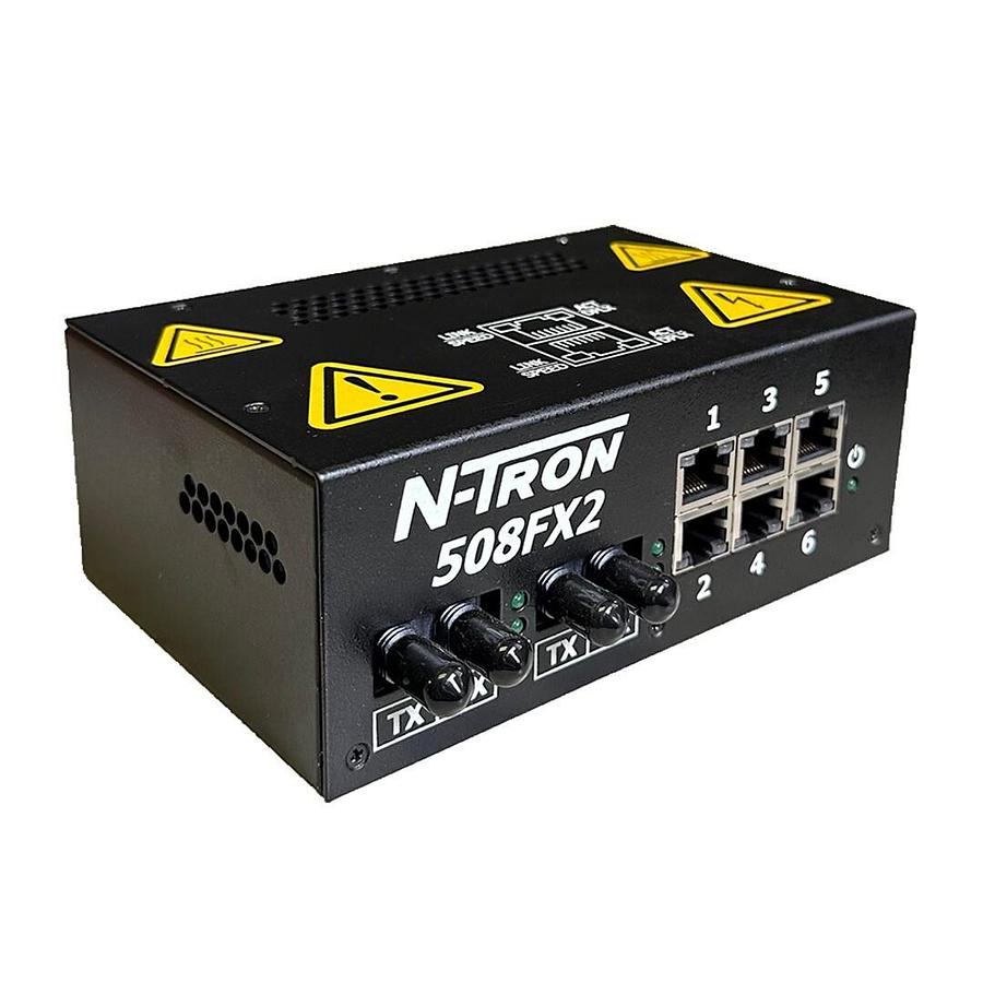 Used NEW N-TRON 508FX2-ST / 508FX2ST 6-PORT EtherNet 2-PORT FIBER UP 10-30V 508FX2