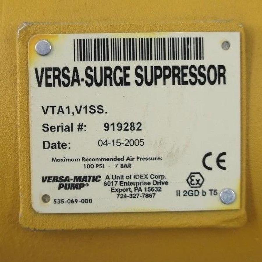 NEW VERSA-MATIC PUMP IDEX VTA1,V1SS VERSA-SURGE SUPPRESSOR DAMPNER, 095-029-156