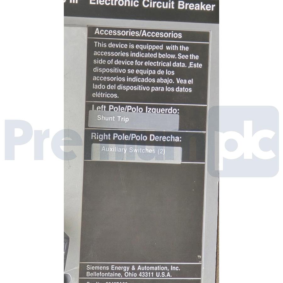 Used Siemens Sentron SCND69120ANTH Type SCND6 Circuit Breaker 3P 600V 1200A w/Trip