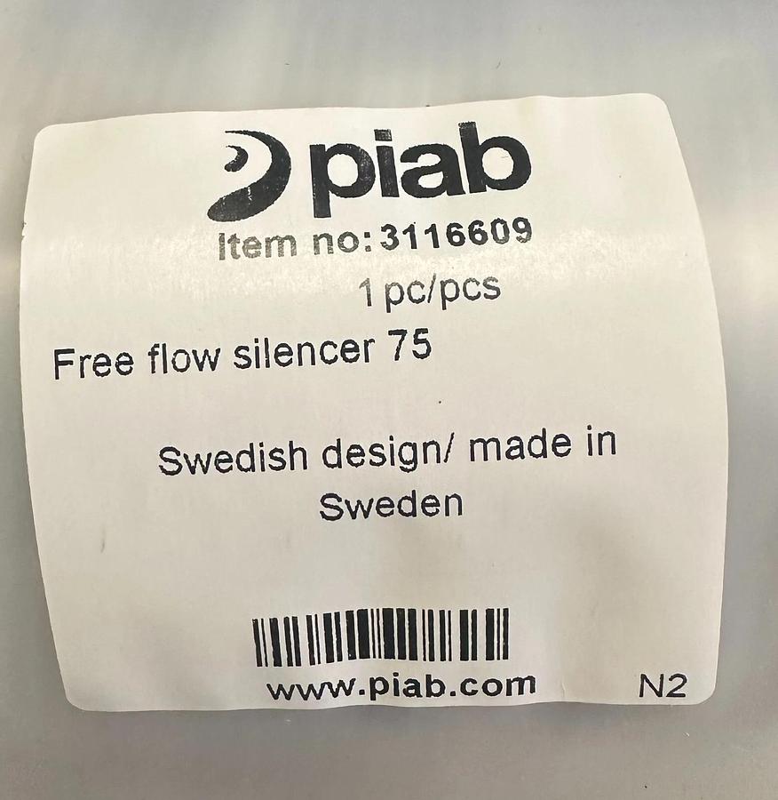 Used NEW PIAB 31.16.609 / 3116609 FREE FLOW SILENCER 75 PUMP ACCESSORY