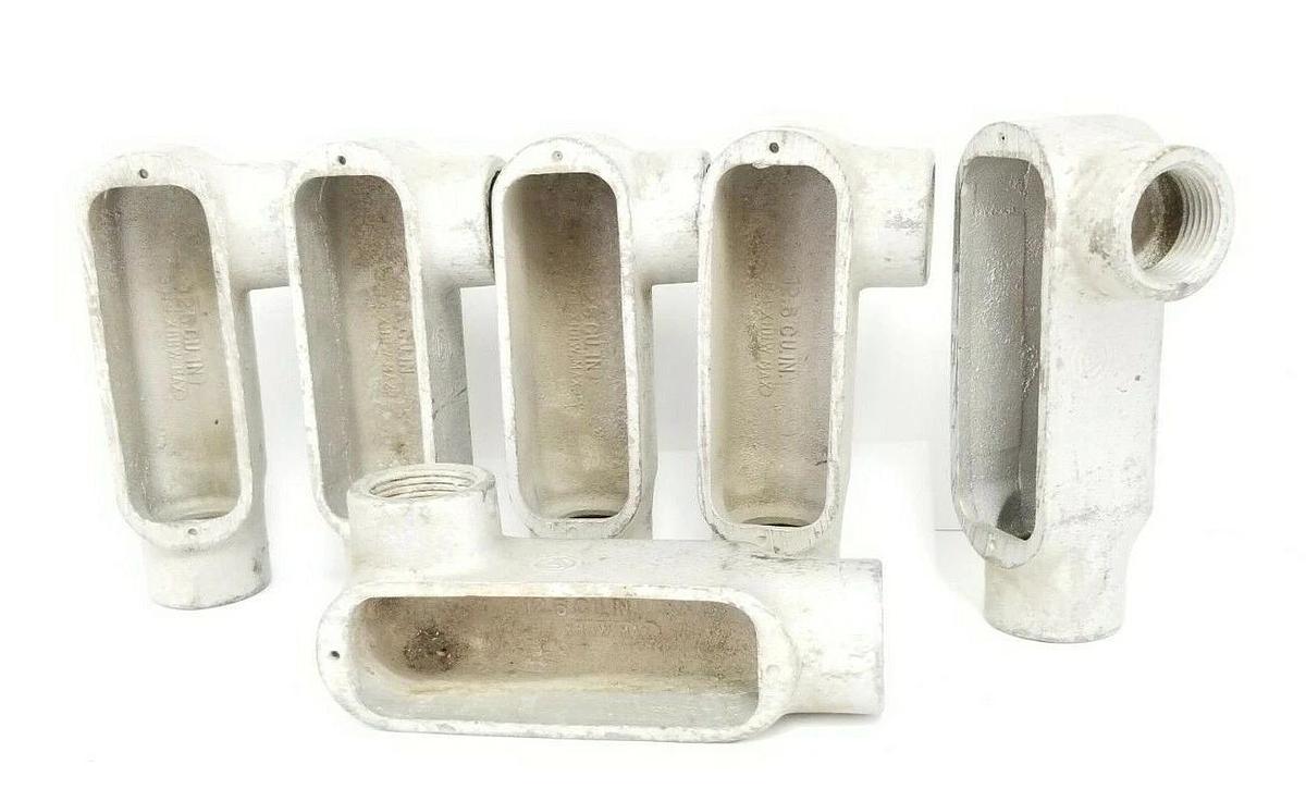 Used LOT OF 6 APPLETON FORM 35 UNILET 90 DEG. ELBOWS 1'' LL