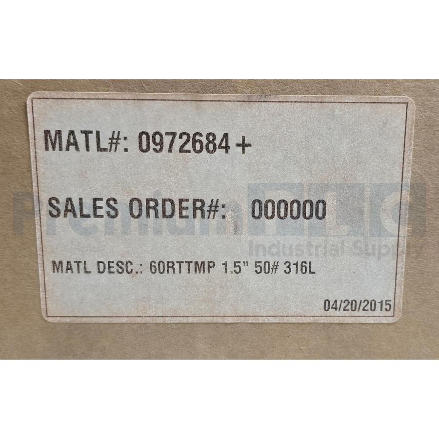 Used WAUKESHA SPX 60RTTMP-1.5-316L-50 60R SERIES RELIEF VALVE MATL#: 0972684+ NSMP