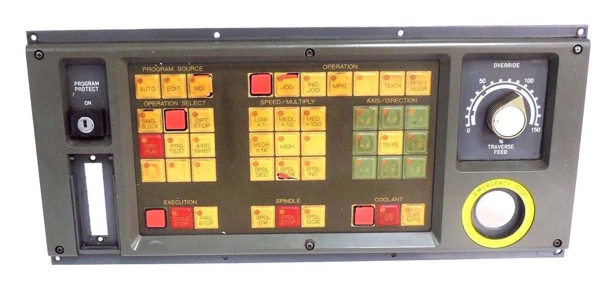 Used FANUC A02B-0092-C141 OPERATOR'S PANEL W/ A16B-1310-0380/04B BOARD, A02B0092C141