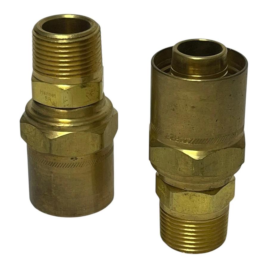 (2) Hansen 3/4" 8R27 Series 8-ST Straight-Through Quick Disconnect Male Plugs