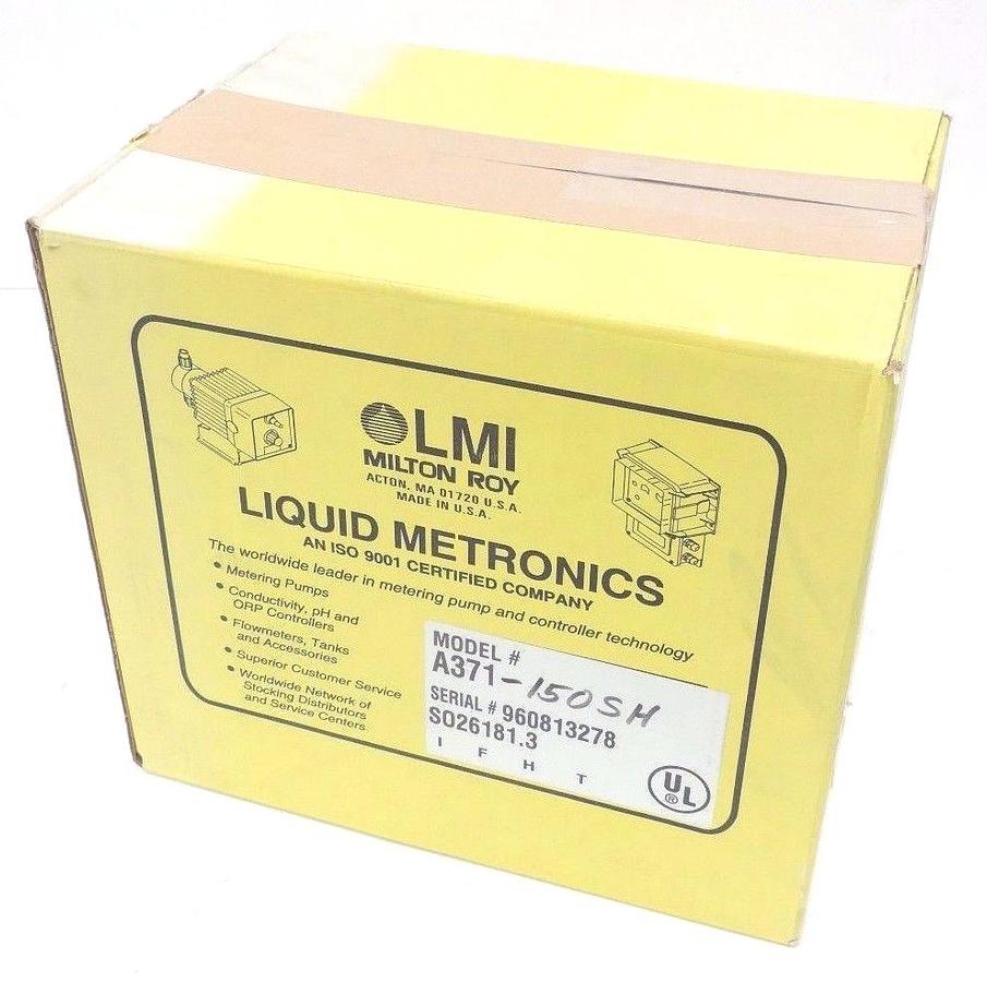 Used NIB LMI MILTON ROY A371-150SH METERING PUMP 115VAC, 1.40A, 0.42GPH, A371150SH