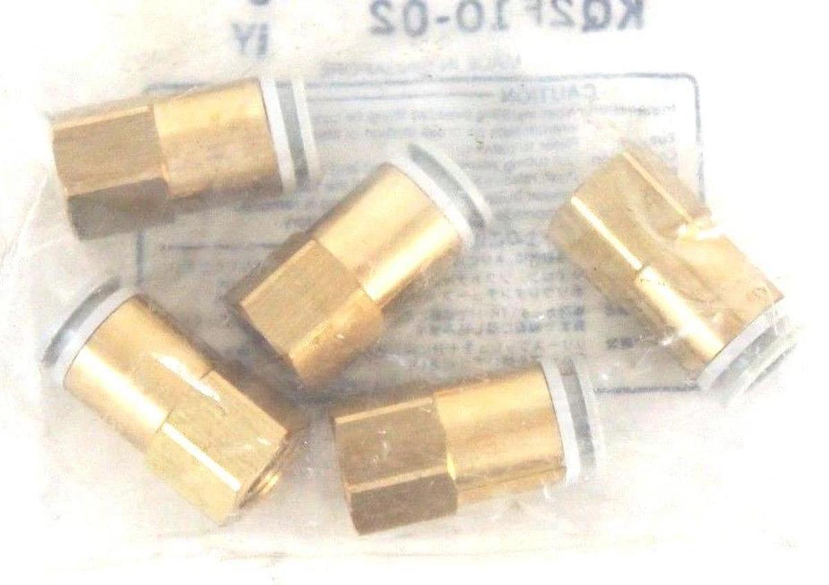 Used BAG OF 5 NEW SMC KQ2F10-02 FEMALE ADAPTER FITTINGS KQ2F1002