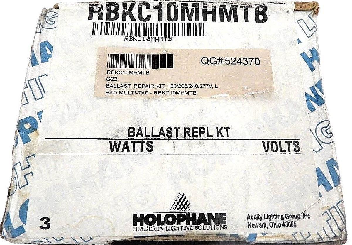 Used NIB HOLOPHANE RBKC10MHMTB BALLAST REPAIR KIT, 120/208/240/277V, GDZ0G1, 3899-RFM