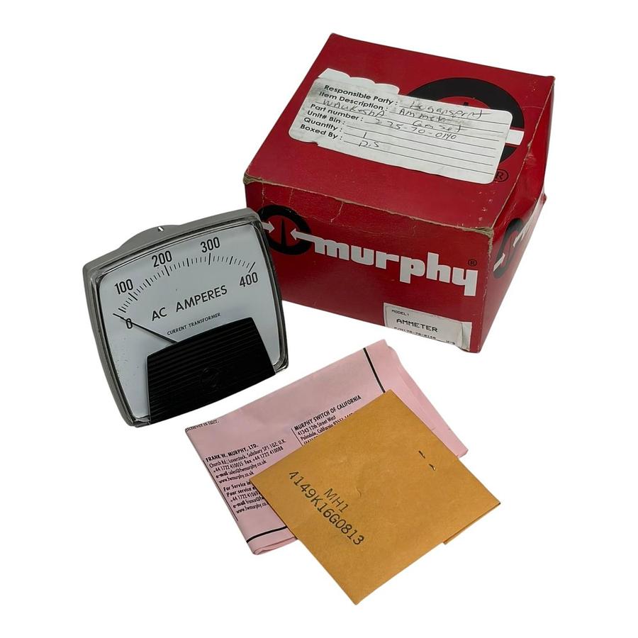 Used FW Murphy 75-70-0140 AC Amperes Panel Meter 400A Waukesha Gen Set New