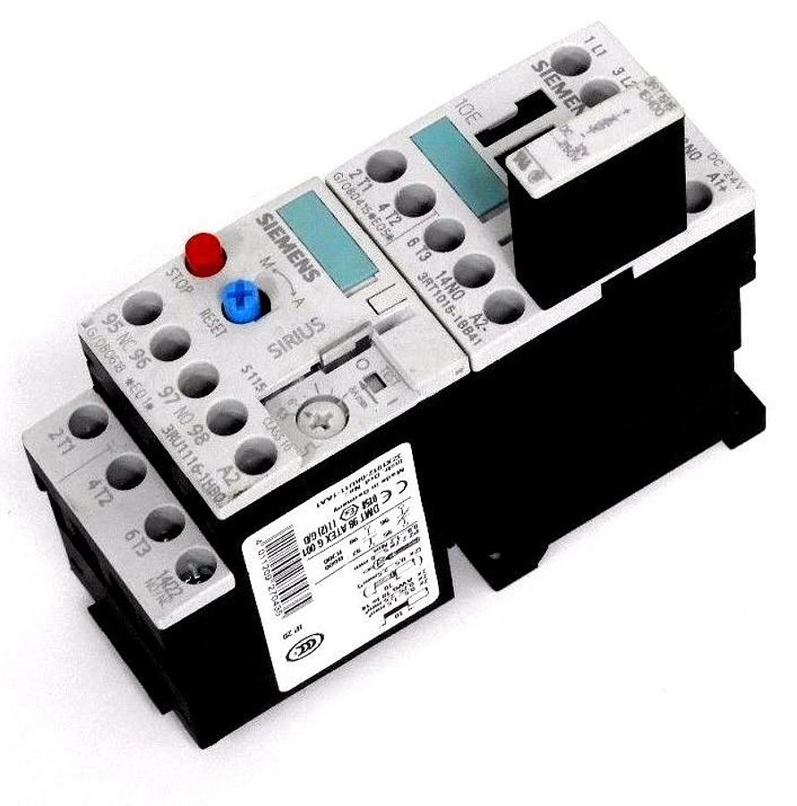 Used SIEMENS 3RT1015-1BB41 CONTACTOR W/ 3RT1916-1EH00 RELAY & 3RU1116-1HB0 CONTACTOR