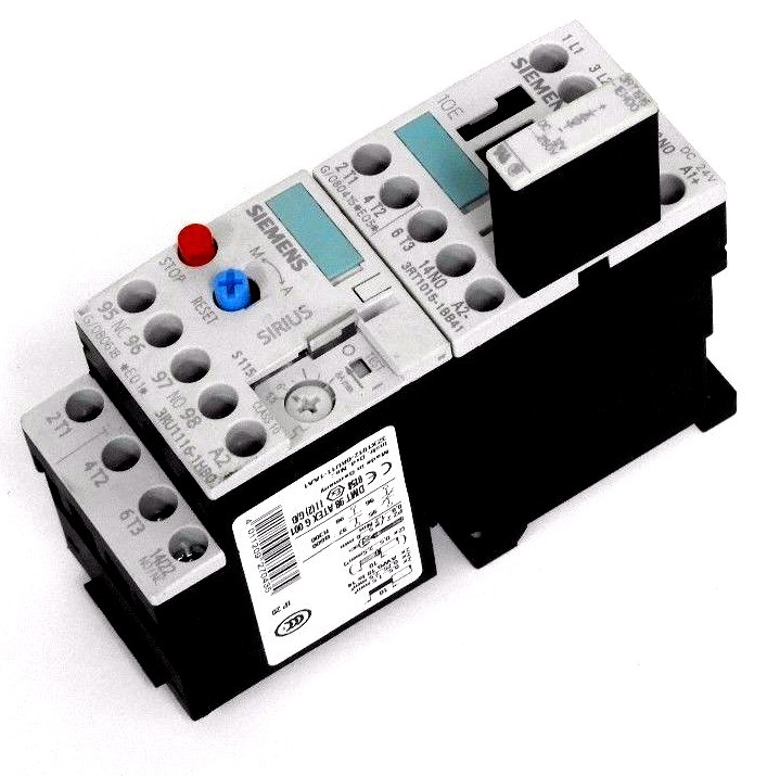 Used SIEMENS 3RT1015-1BB41 CONTACTOR W/ 3RT1916-1EH00 RELAY & 3RU1116-1HB0 CONTACTOR