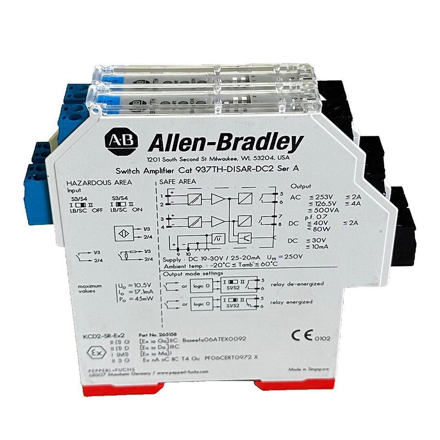 Used 2 ALLEN BRADLEY 937TH-DISAR-DC2 /A INTRINSIC SWITCH AMPLIFIERS 24Vdc 2-CHNL