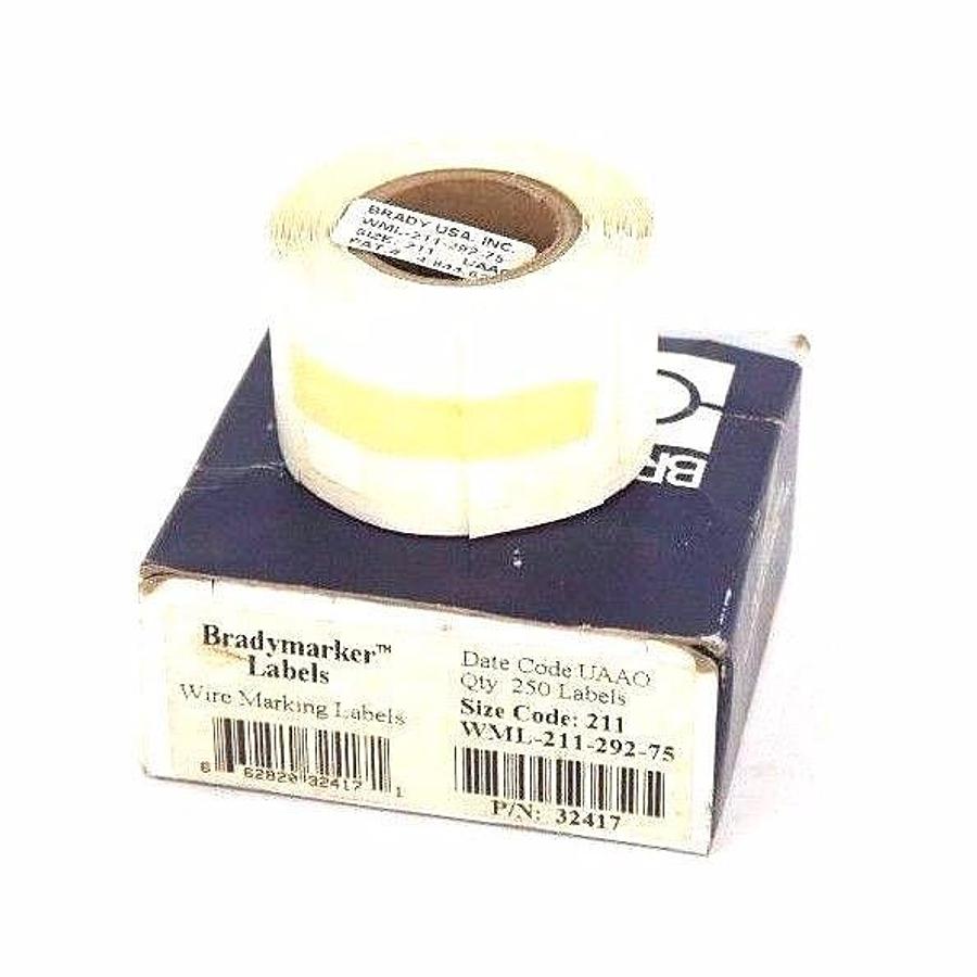 Used NIB BRADY WML-211-292-75 WIRE MARKING LABELS QTY 250, SIZE CODE 211, WML21129275