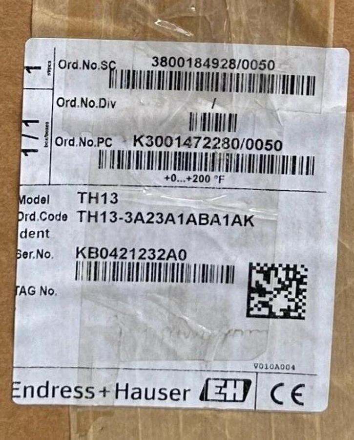 ENDRESS+HAUSER TH13-3A23A1ABA1AK / TH13 TEMPERATURE SENSOR TU53 TMT180-B NSMP