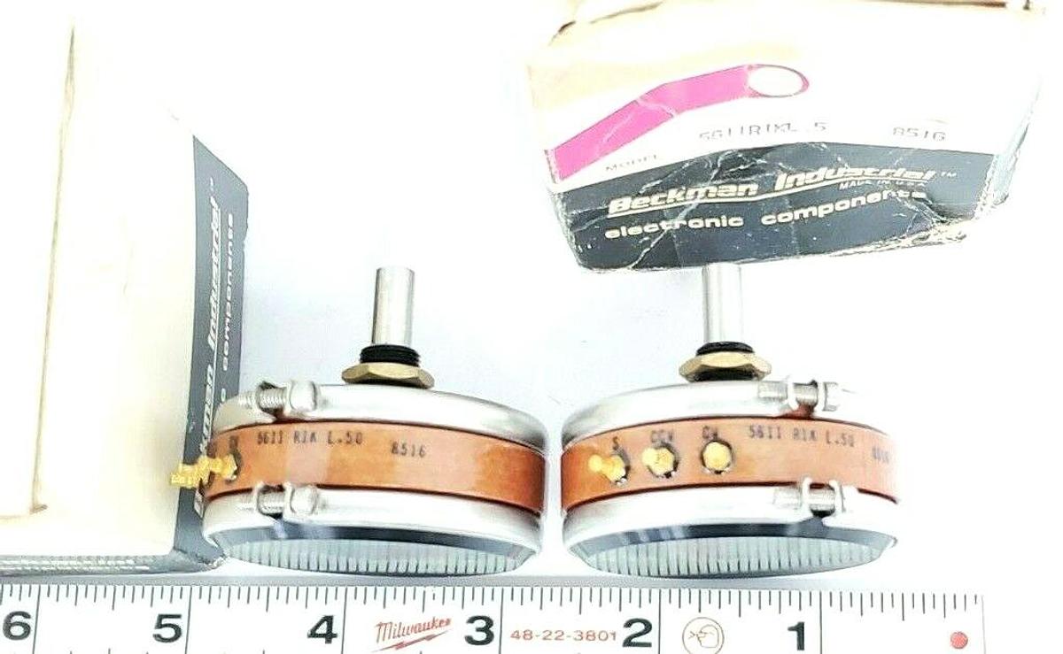 Used LOT OF 2 NIB BECKMAN 5611 R1K L.5 SINGLE-TURN POTENTIOMETERS 1000 OHM 5611R1KL.5