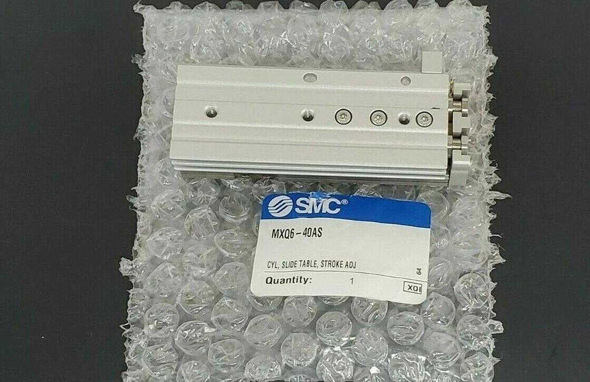 Used NEW SMC MXQ6-40AS CYL, SLIDE TABLE, STROKE ADJ MXQ640AS