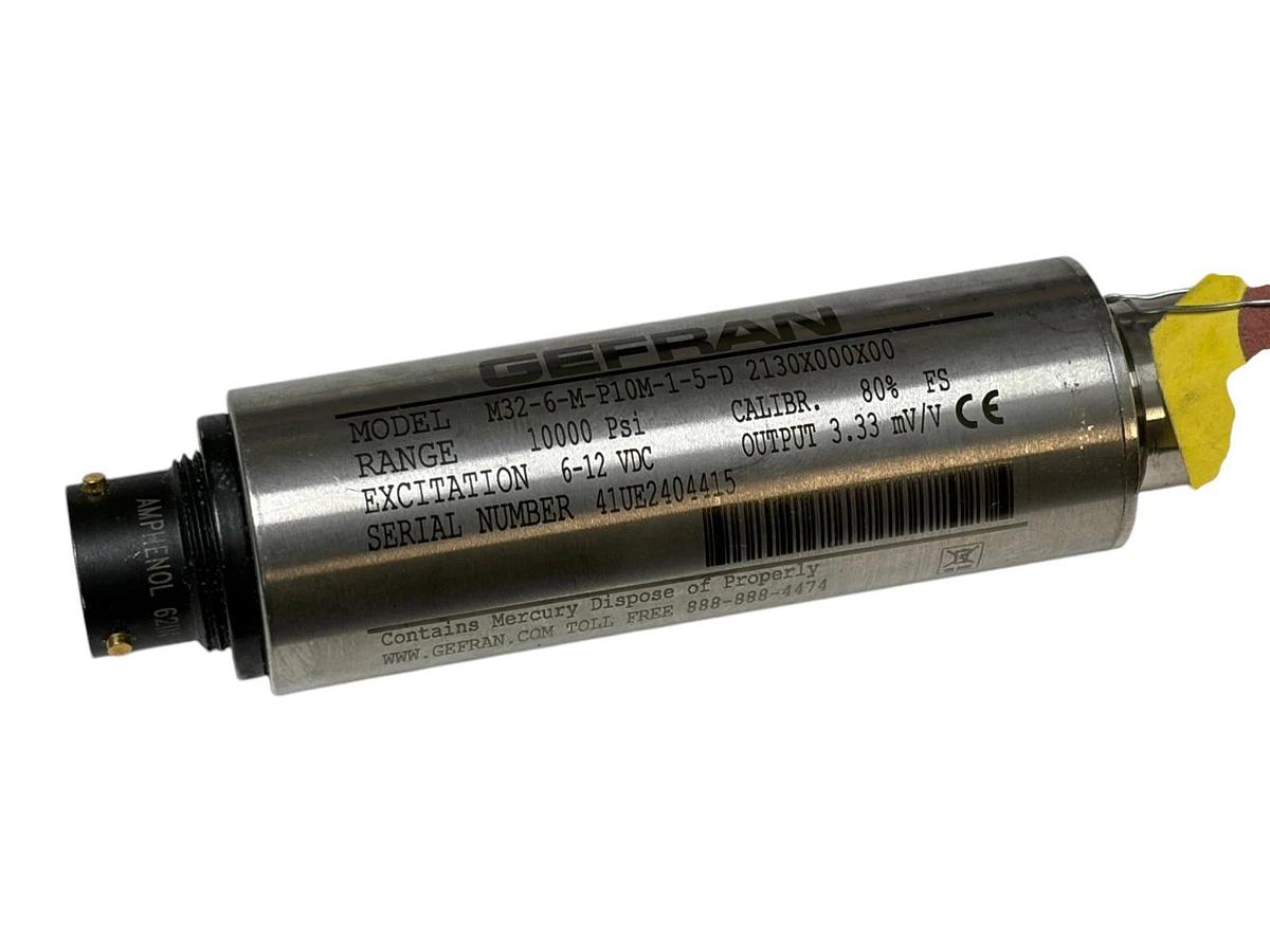 Gefran M32-6-M-P10M-1-5-D 2130X000X00 Melt Pressure Transducer 10000psi F041950