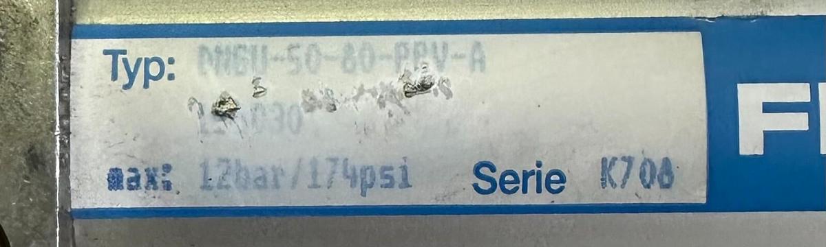 Used NEW FESTO DNGU-50-80-PPV-A / DNGU5080PPVA PNEUMATIC CYLINDER 158030 12BAR/174PSI