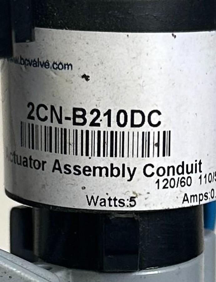 Used NEW B/C VALVE 2CN-B210DC / 2CNB210DC ACTUATOR ASSEMBLY CONDUIT 110/120VAC 5W